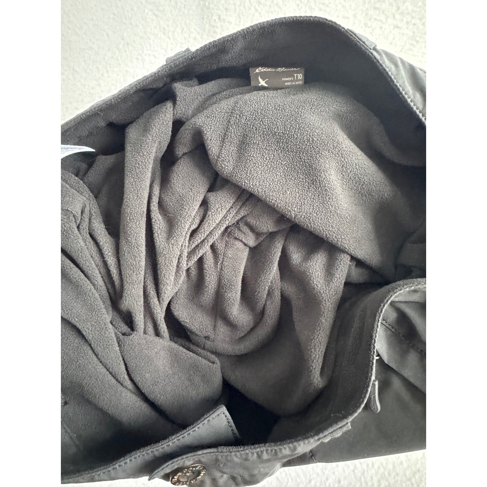 Outdoor Eddie Bauer Womens 10T Fleece Lined Cargo Pants Black Tall Insulated - Picture 5 of 11